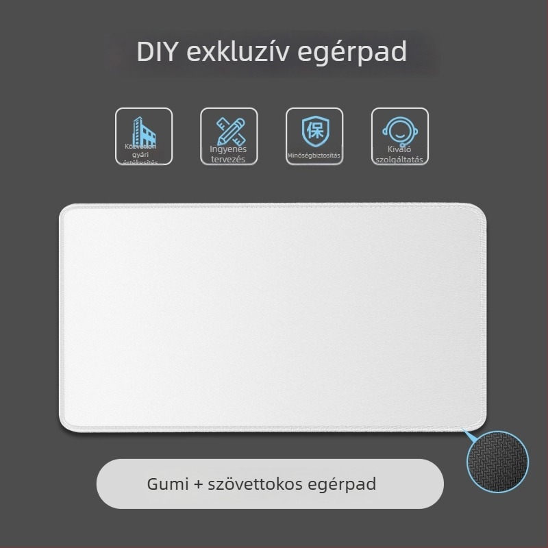 Testreszabható logóval ellátott egérpad, csúszásmentes és kopásálló, extránagy asztali alátét irodai és játékos használatra – több méretben