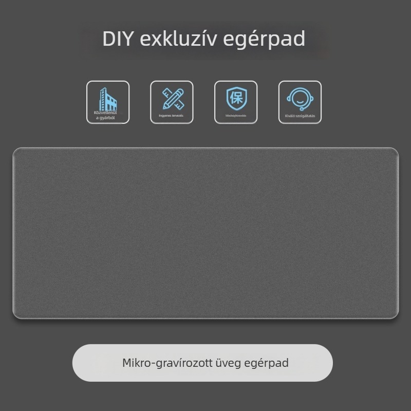 Testreszabható logóval ellátott egérpad, csúszásmentes és kopásálló, extránagy asztali alátét irodai és játékos használatra – több méretben