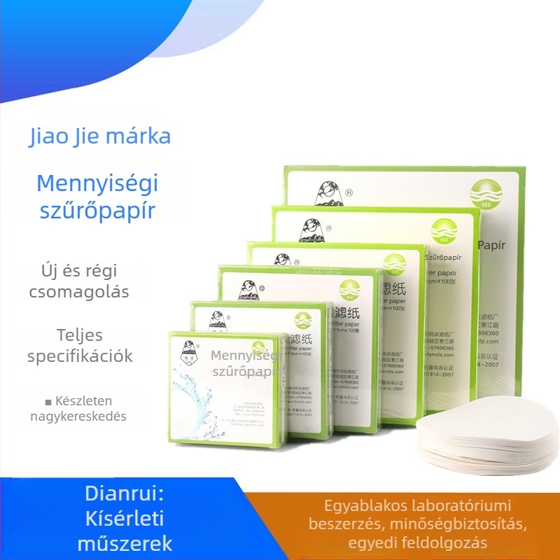 Bright márkájú kvantitatív szűrőpapír – gyors, közepes és lassú típusok; átmérők 7 cm, 9 cm, 11 cm, 12,5 cm, 15 cm, 18 cm