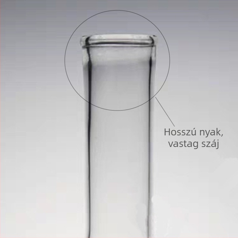 Hosszú nyakú, gömbölyű aljú üvegedény, 250 ml / 500 ml / 1000 ml, sík aljú, boroszilikát üveg