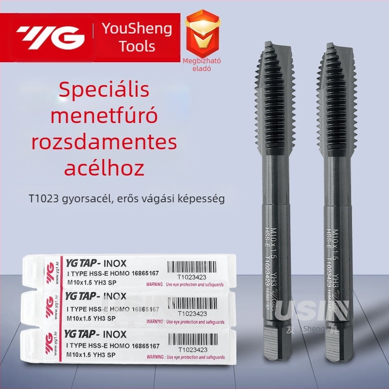 Géphez való menetmetsző T1023, rozsdamentes acélból, M2–M20 menethez
