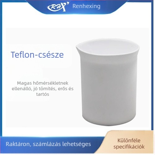 Renhexing PTFE kísérleti pohár, fedél nélküli, sav- és lúgálló, korrózióálló, magas hőmérsékletű laboratóriumi pohár