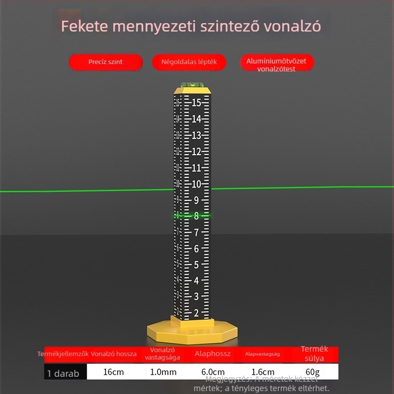 Könnyű acélvázhoz készült szintbeállító eszköz mennyezethez – magasságmérő vonalzó fal- és padlóburkoláshoz