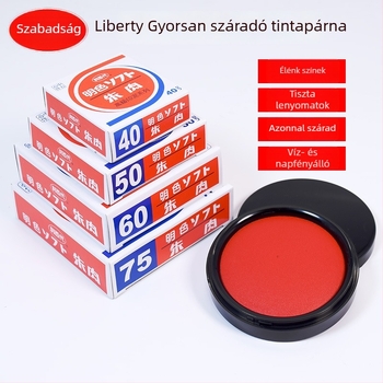 Libaidai MS60/55/40 gyorsan száradó pecsét-tinta pad, élénk piros tinta, nagy/közepes/kicsi méret, pénzügyi pecsétekhez