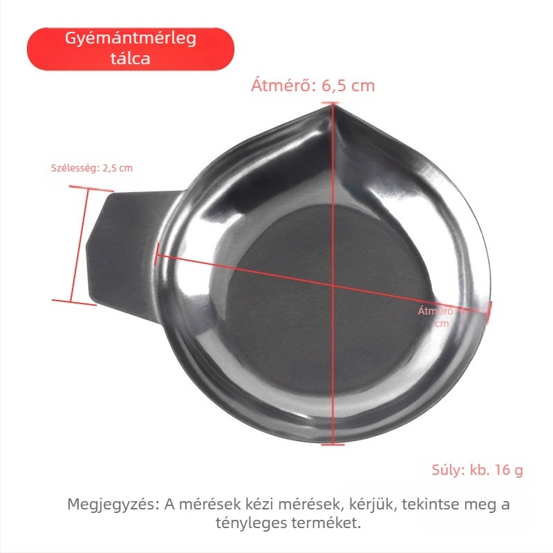 Gyémántok és drágakövek mérő tálcája