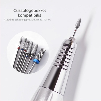 Köröm polírozófej készlet fém előkezelő eszközzel a halott bőr és a körömágy eltávolításához