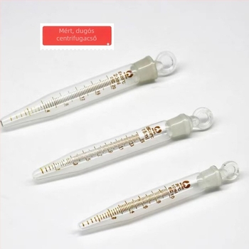 Üveg graduált próbatubák dugóval és centrifugálcsövek dugóval, 5 ml, 10 ml, 25 ml
