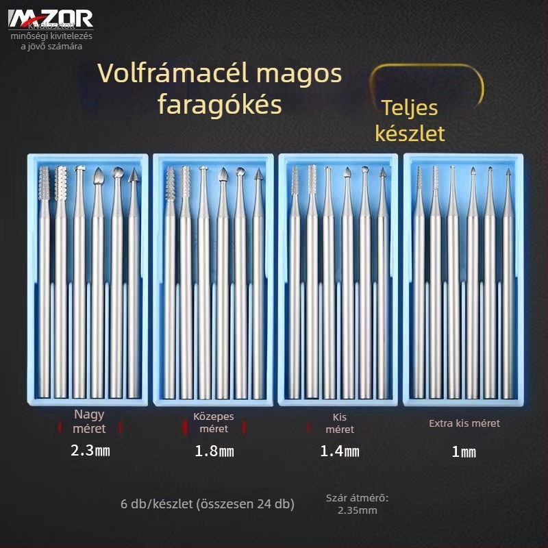 2,35 mm-es szárú wolfrám acél maró, olíva magfaragó kés, elektromos üregképző eszköz, Shixin 204 fogorvosi gép, mikrofaragó kés