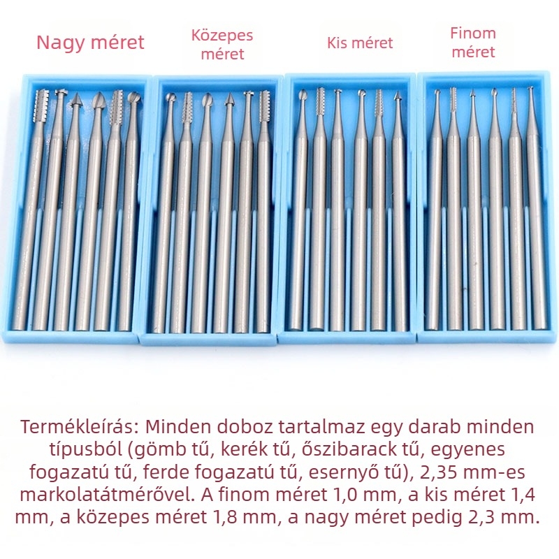 2,35 mm-es szárú wolfrám acél maró, olíva magfaragó kés, elektromos üregképző eszköz, Shixin 204 fogorvosi gép, mikrofaragó kés