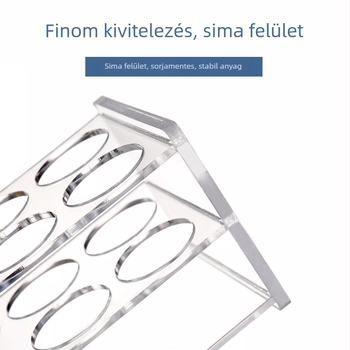 Plexi üveg centrifugális cső- és próbacső tartó, sav- és lúgálló, tartós, 0.2/0.5/1.5/5/10/15/50/100 ml
