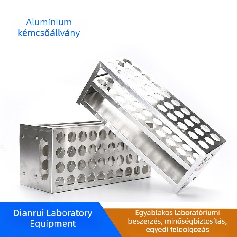 Alumínium próbtubus tartó, többfunkciós laboratóriumi állvány centrifugás cső tartó, méretek 15.5/18.5/20.5/27 mm