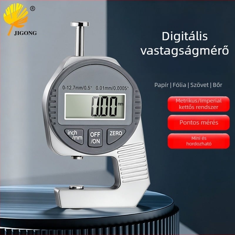 0–12,7 mm vastagságmérő, mini digitális vastagságmérő, zsebméretű kivitel digitális kijelzővel