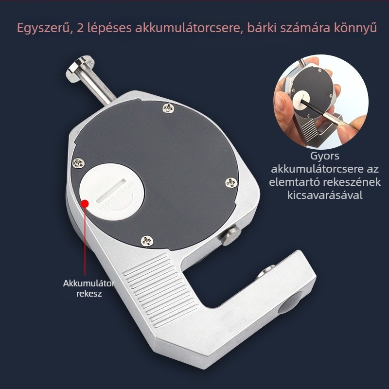 0–12,7 mm vastagságmérő, mini digitális vastagságmérő, zsebméretű kivitel digitális kijelzővel