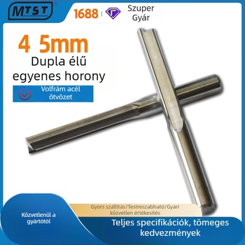 4–5 mm kétélű, egyenes hornyolt maró, keményfém, akril és fa CNC gravírozáshoz