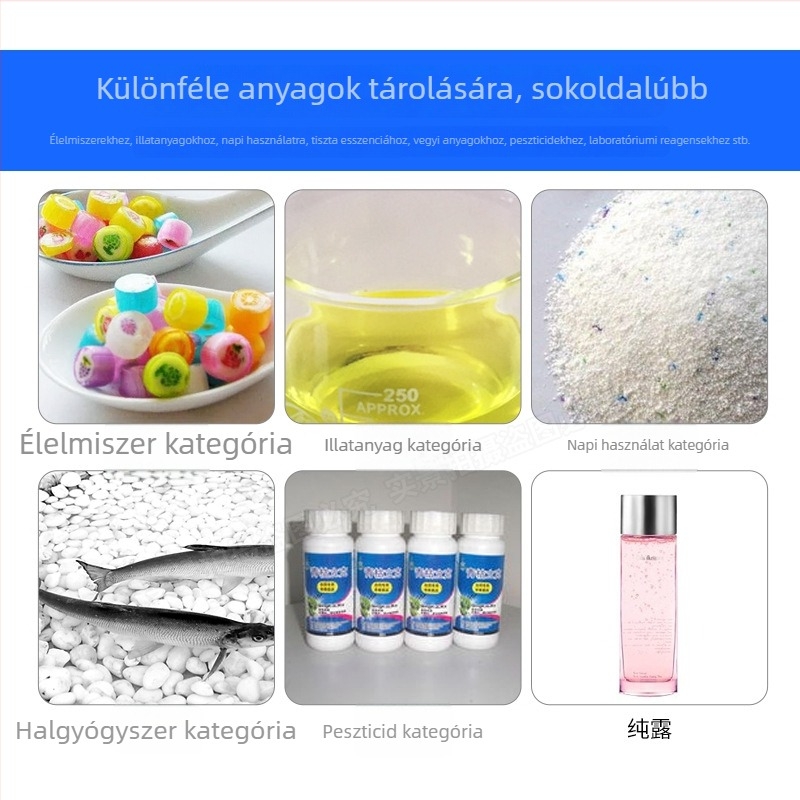 HDPE műanyag palack, 1 literes, fogantyúval – üres üveg folyadékokhoz: reagensek, minták, mosó- és tusfürdő csomagoláshoz