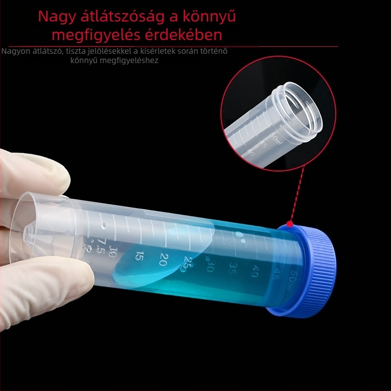 Műanyag centrifugálási és mintavételi csövek, hegyes aljú csövek csavaros kupakkal, kerek aljú Eppendorf-stílusú csövek, antikoaguláns csövek, graduált mintavételi csövek