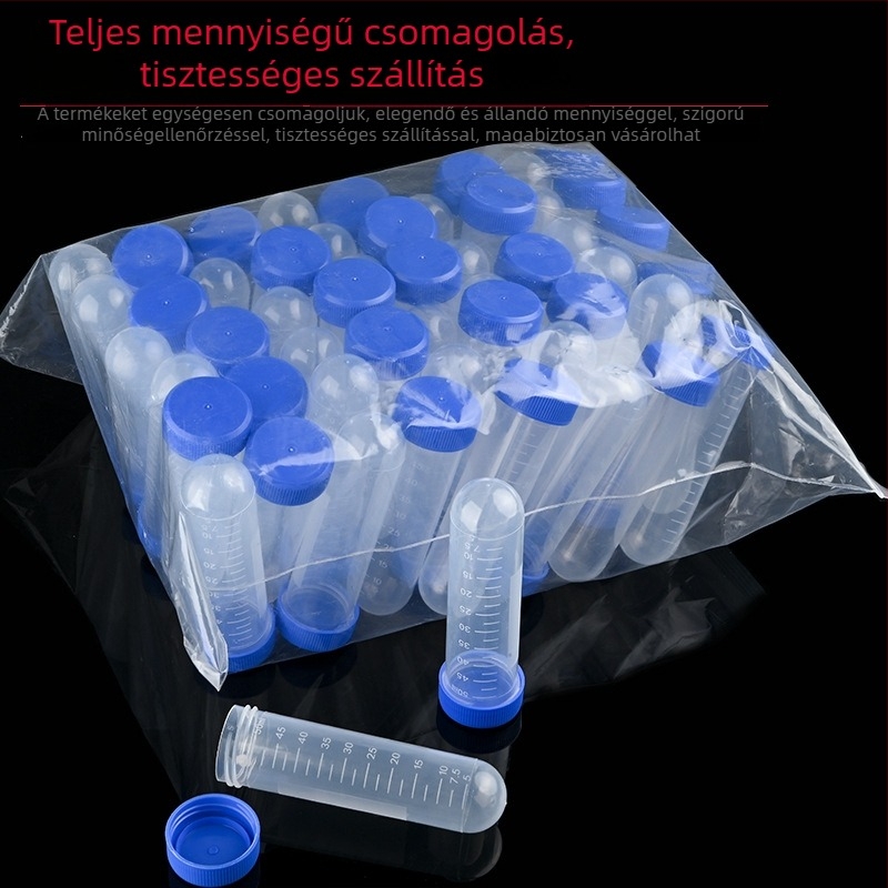 Műanyag centrifugálási és mintavételi csövek, hegyes aljú csövek csavaros kupakkal, kerek aljú Eppendorf-stílusú csövek, antikoaguláns csövek, graduált mintavételi csövek