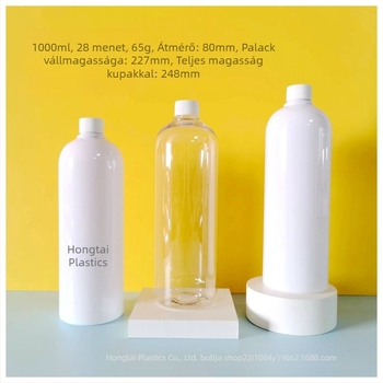 1000 ml-es tusfürdő, sampon és testápoló üveg, újratölthető műanyag üveg