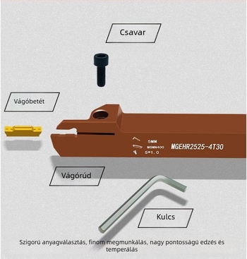 MGEHR2020/2525-3/4/5 megnövelt külső átmérőjű bevágó rúd, ötvözet, rugóacél