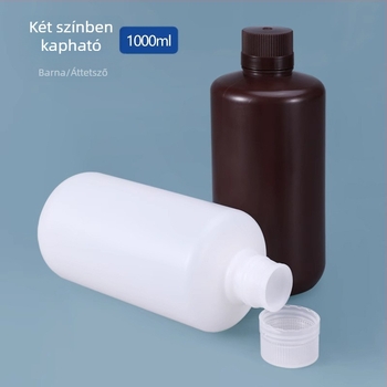 1000 ml barna HDPE műanyag palack fényvédett, magas hőállóságú sav- és lúgos kémiai reagensekhez