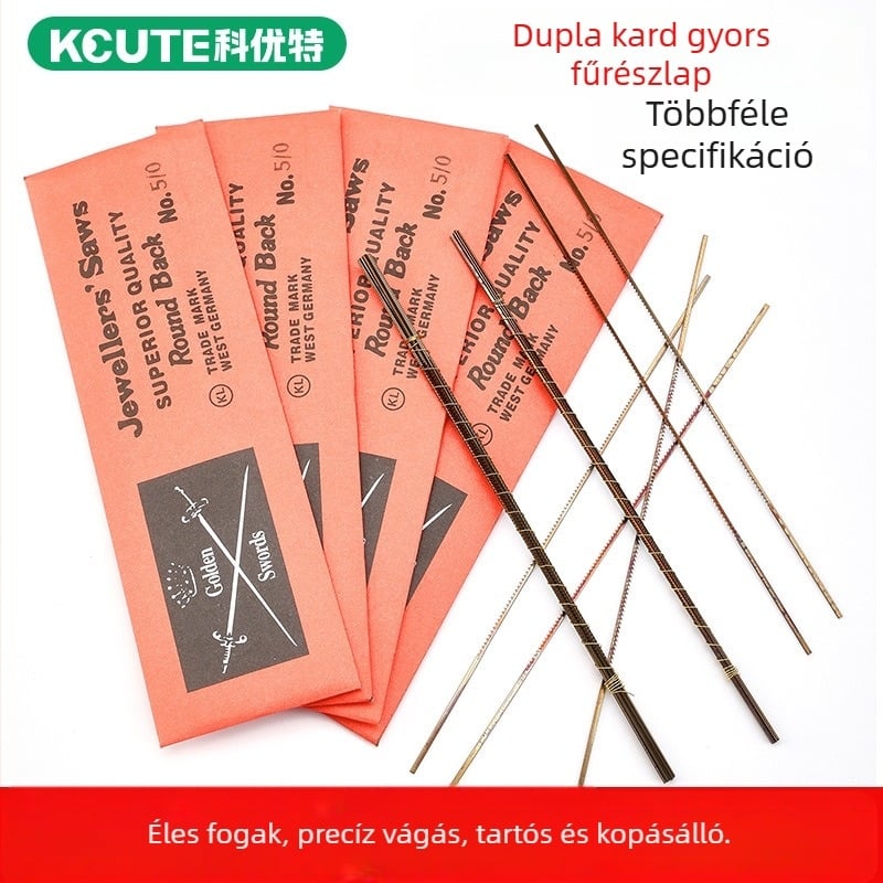 Double-Sword Márkájú huzalos fűrészlapok fába és fém vágáshoz, hajlított és U‑alakú, 144 darabos csomag elektromos fűrészhez