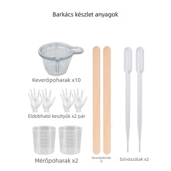 Gyerekeknek szánt szilikon nyomkodó készlet DIY gyanta anyagokkal — díszítő elemek és játékokhoz való kiegészítők