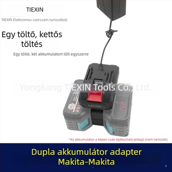 Makita akkumulátoradapter egy bemenetre, két kimenetre a vezeték nélküli láncfűrészhez, modell 04176