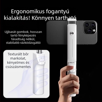 Bluetoothos mini selfie bot – hordozható telefon-tartó, rezgésmentesítő stabilizátor kültéri élő közvetítéshez