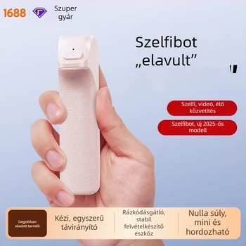 Bluetoothos mini selfie bot – hordozható telefon-tartó, rezgésmentesítő stabilizátor kültéri élő közvetítéshez