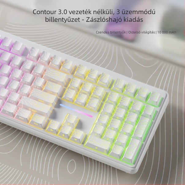 Forerunner V108 vezeték nélküli Bluetooth billentyűzet mechanikus érzetű, csendes hárommódos billentyűzet