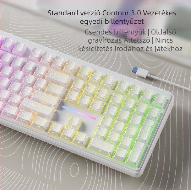 Forerunner V108 vezeték nélküli Bluetooth billentyűzet mechanikus érzetű, csendes hárommódos billentyűzet