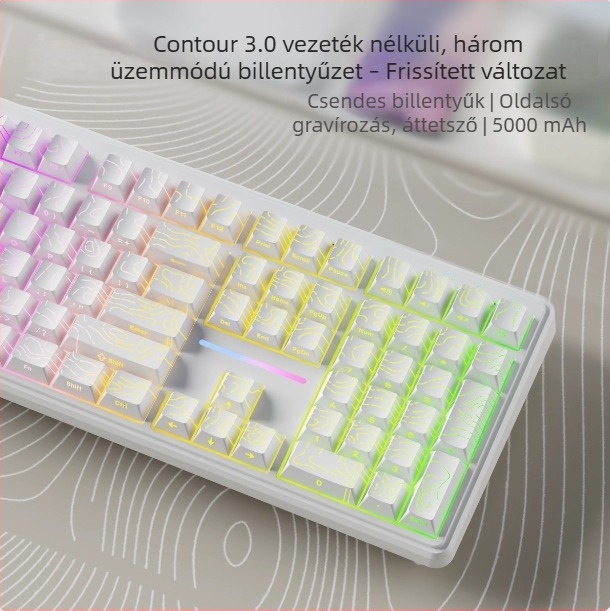 Forerunner V108 vezeték nélküli Bluetooth billentyűzet mechanikus érzetű, csendes hárommódos billentyűzet