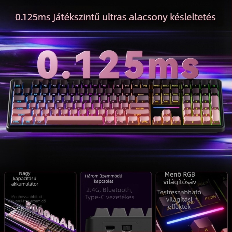 Forerunner V108 vezeték nélküli Bluetooth billentyűzet mechanikus érzetű, csendes hárommódos billentyűzet