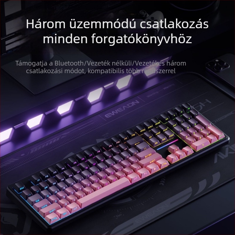 Forerunner V108 vezeték nélküli Bluetooth billentyűzet mechanikus érzetű, csendes hárommódos billentyűzet