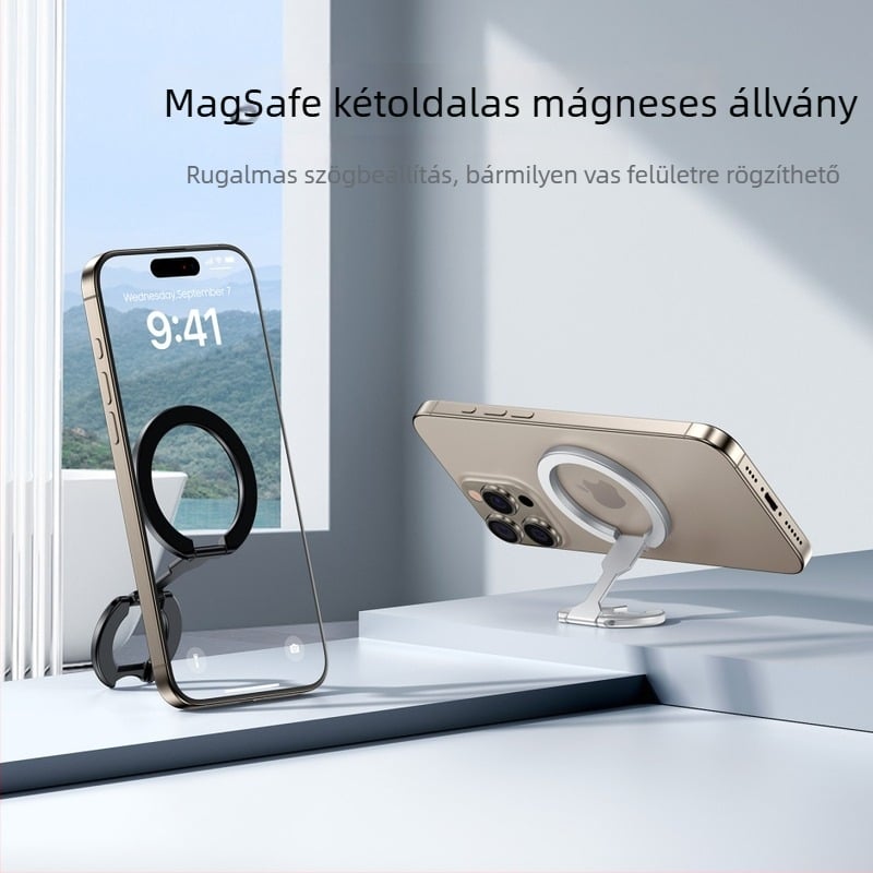 Kétoldalas MagSafe telefon-tartó asztali, összecsukható, erőteljes mágnesekkel