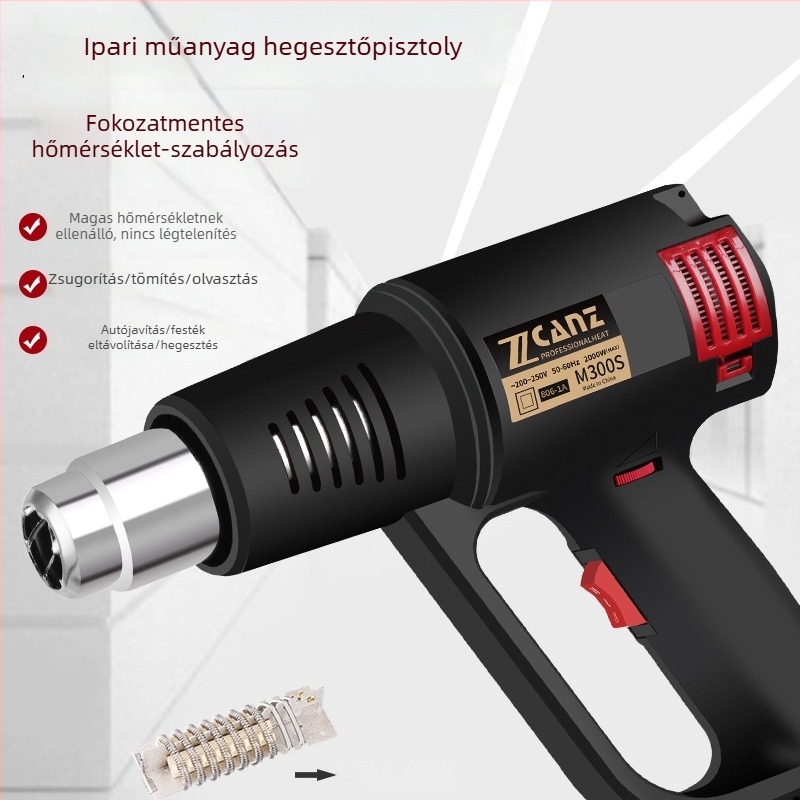 Zcanz 2000W ipari hőlégfúvó autófóliához – szárítás és hőszorítás