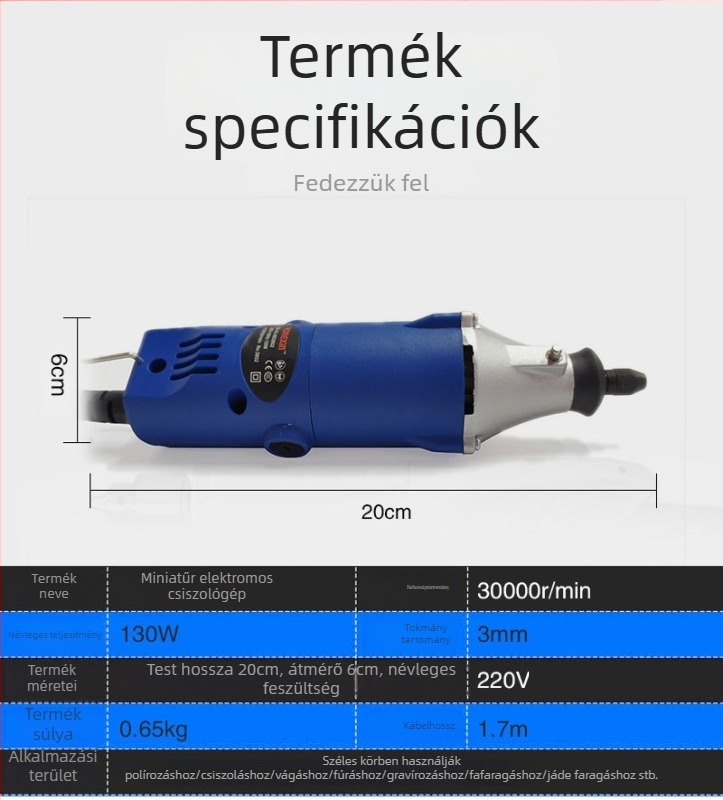 Mini elektromos gravírozó és polírozó készülék jádéhoz és méhviaszhoz - kompakt otthoni használatra