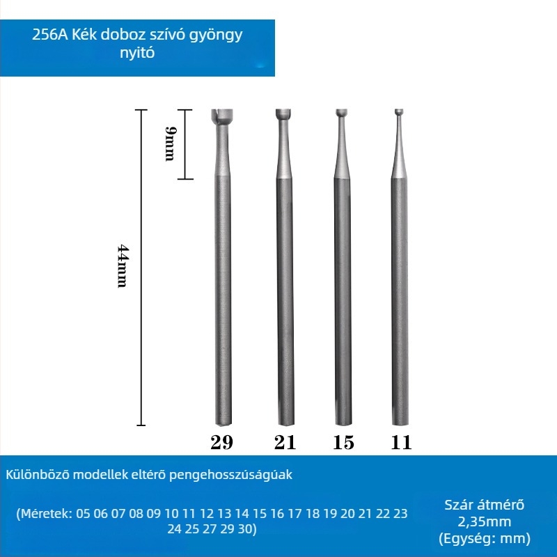 Blue Box 256A Nyitott gyöngy tű, micro-inlay véső ékszerkészítéshez, 2.35 mm-es fogantyú