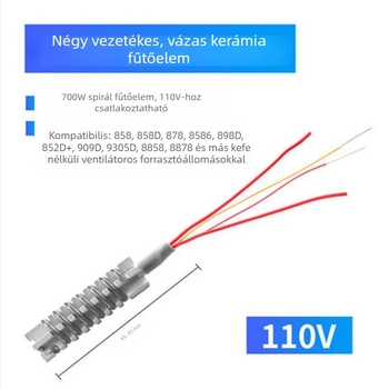 Fűtőelem forrólevegős pisztolyhoz — modellek: 858D, 898D, 8586, 852D+, 8858, 8058D, 850D
