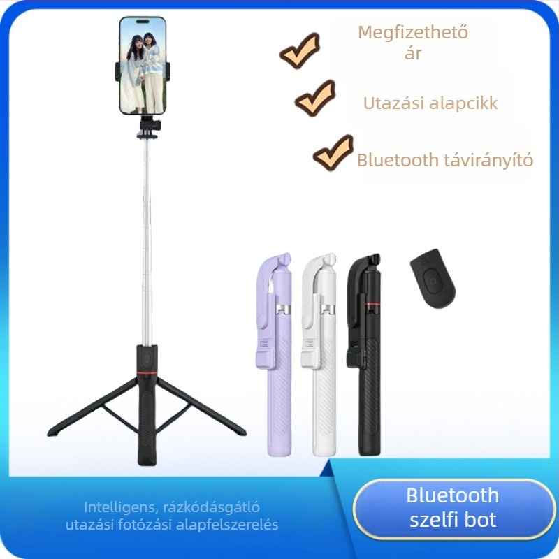 Új X17 Bluetooth szelfibot, 1,7 m-re nyújtható, 360°-os forgású padlóra álló tripod, élő közvetítéshez, hordozható fényképező eszköz