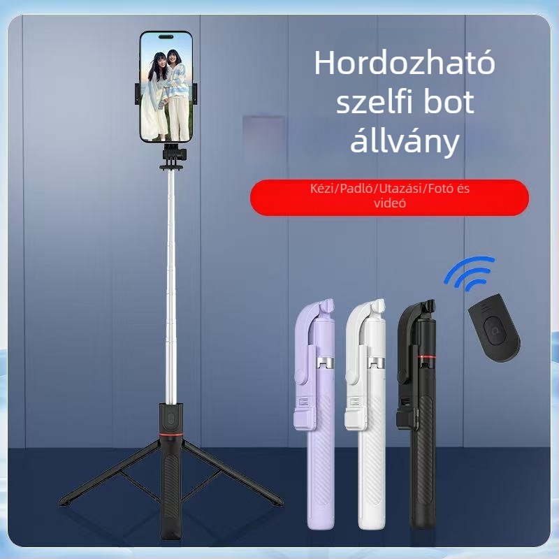 Új X17 Bluetooth szelfibot, 1,7 m-re nyújtható, 360°-os forgású padlóra álló tripod, élő közvetítéshez, hordozható fényképező eszköz