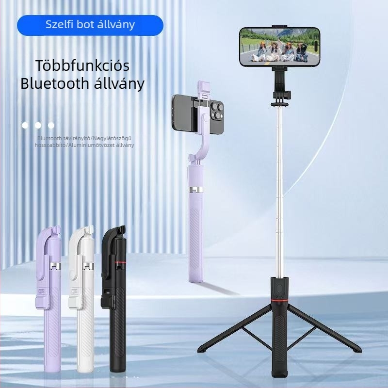 Új X17 Bluetooth szelfibot, 1,7 m-re nyújtható, 360°-os forgású padlóra álló tripod, élő közvetítéshez, hordozható fényképező eszköz