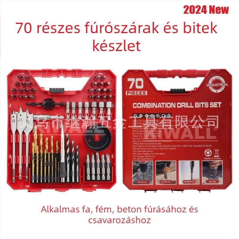 70 darabos fúró- és csavarhúzó bitek készlet háztartási használatra