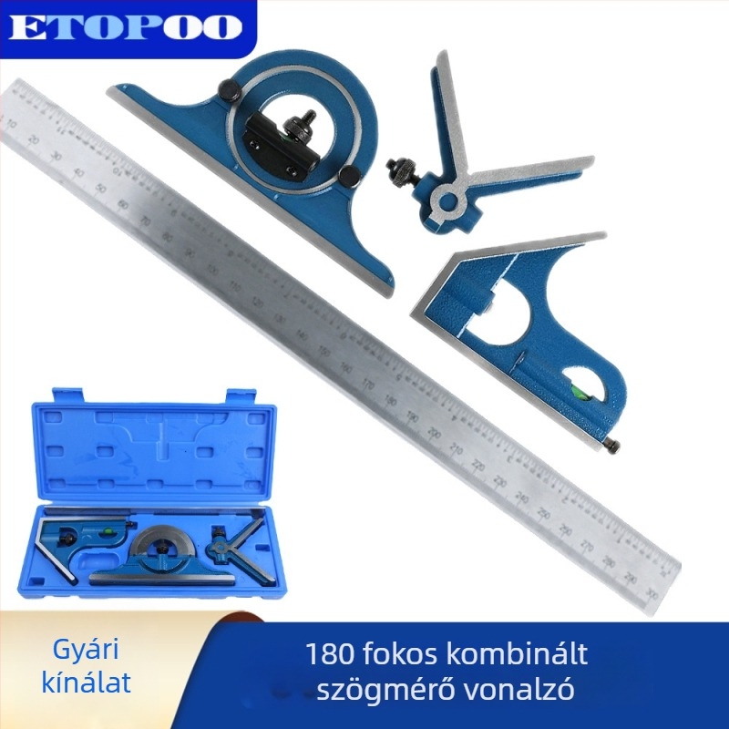 ETOPOO 0-180° kombinált szögmérő vernierrel, univerzális protractor