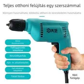 Dayi 220V-os kézi elektromos fúró vezetékkel, otthoni használatra, pisztolymarkolattal, PED 01-10, változó sebesség