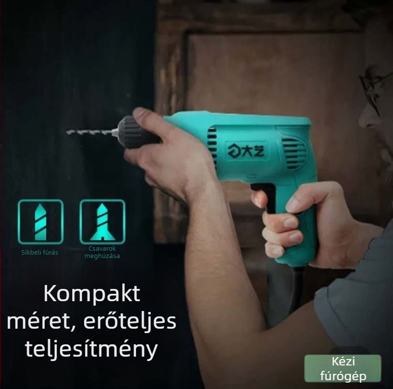 Dayi 220V-os kézi elektromos fúró vezetékkel, otthoni használatra, pisztolymarkolattal, PED 01-10, változó sebesség