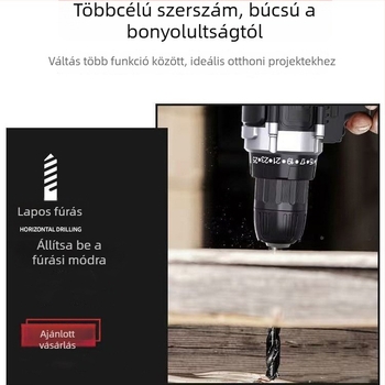 Vezeték nélküli lítium akkumulátoros fúró, ütőfúró, fúró- és csavarozó egyben, többfunkciós elektromos szerszám, 18–21V