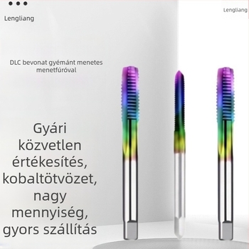 Shangheng DLC színes kobolttartalmú, magas hatékonyságú alumíniumhoz való menetfúró (tap), M5/M6/M8 egyenes hornyával, rozsdamentes acél gépekhez