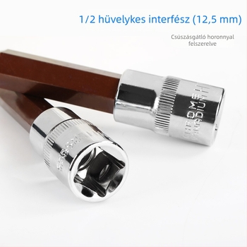 S2 hatszögletű dugókulcs készlet 1/2 hüvelykes meghajtással, golyófejű bitekkel