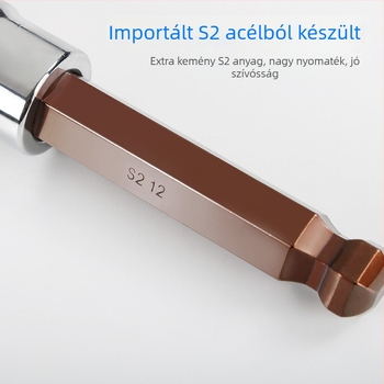 S2 hatszögletű dugókulcs készlet 1/2 hüvelykes meghajtással, golyófejű bitekkel